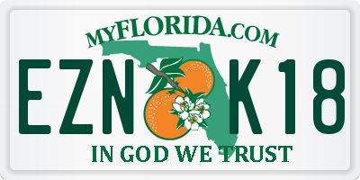 FL license plate EZNK18