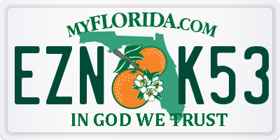 FL license plate EZNK53