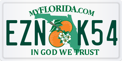 FL license plate EZNK54