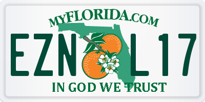 FL license plate EZNL17