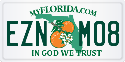 FL license plate EZNM08