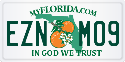 FL license plate EZNM09