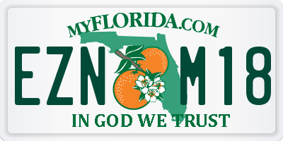 FL license plate EZNM18