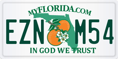 FL license plate EZNM54