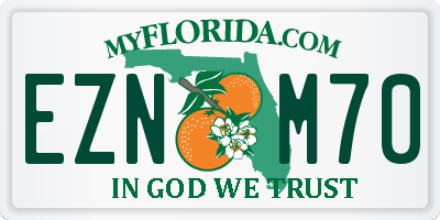 FL license plate EZNM70