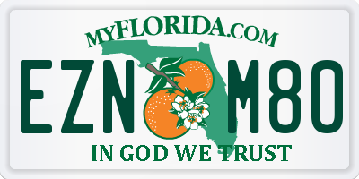 FL license plate EZNM80