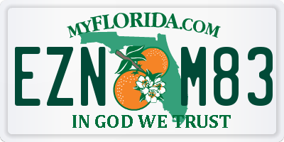 FL license plate EZNM83