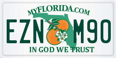 FL license plate EZNM90