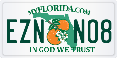 FL license plate EZNN08