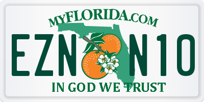 FL license plate EZNN10