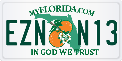 FL license plate EZNN13