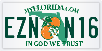 FL license plate EZNN16