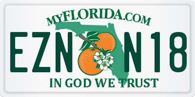 FL license plate EZNN18