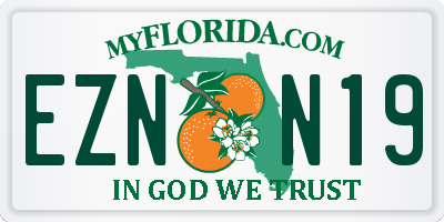 FL license plate EZNN19