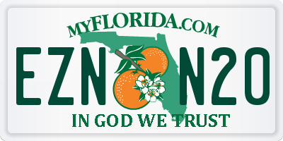 FL license plate EZNN20