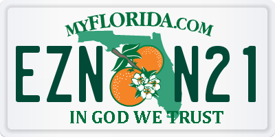 FL license plate EZNN21