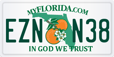 FL license plate EZNN38