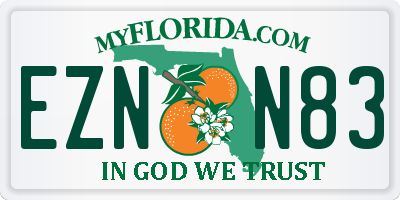 FL license plate EZNN83