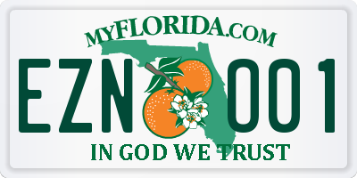 FL license plate EZNO01