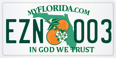 FL license plate EZNO03