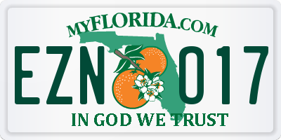 FL license plate EZNO17