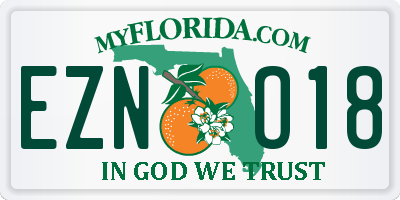 FL license plate EZNO18