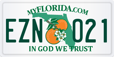 FL license plate EZNO21