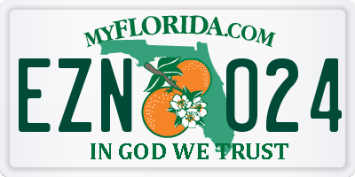 FL license plate EZNO24