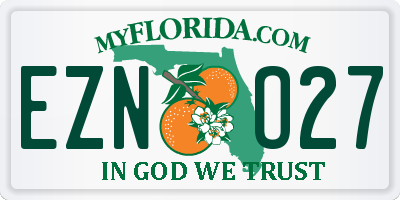 FL license plate EZNO27