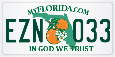 FL license plate EZNO33