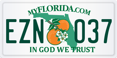 FL license plate EZNO37