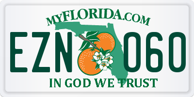 FL license plate EZNO60