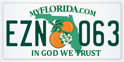 FL license plate EZNO63