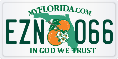 FL license plate EZNO66