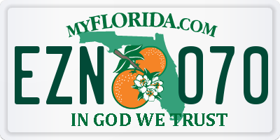 FL license plate EZNO70