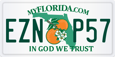 FL license plate EZNP57