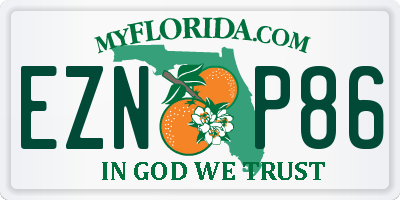 FL license plate EZNP86