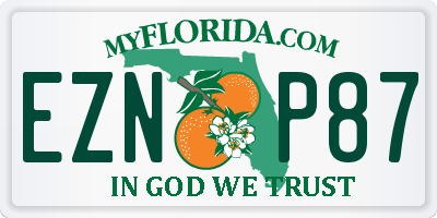 FL license plate EZNP87