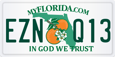 FL license plate EZNQ13