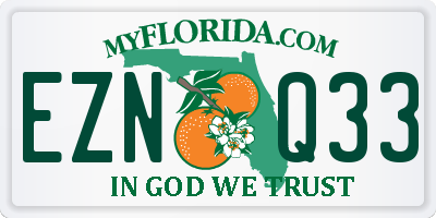 FL license plate EZNQ33