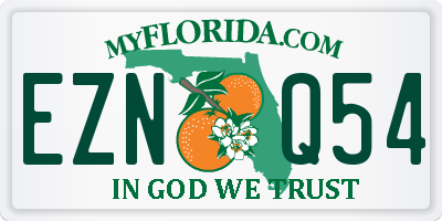 FL license plate EZNQ54