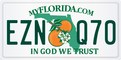 FL license plate EZNQ70