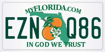 FL license plate EZNQ86