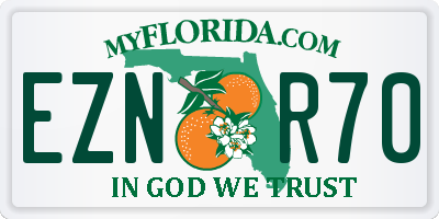 FL license plate EZNR70