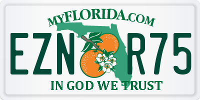 FL license plate EZNR75