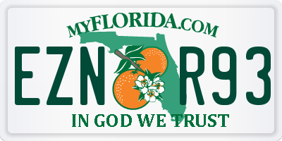 FL license plate EZNR93