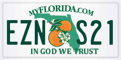 FL license plate EZNS21