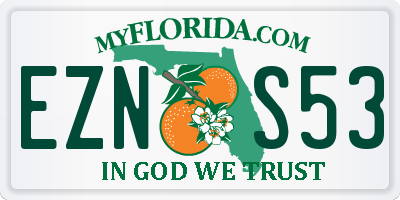 FL license plate EZNS53