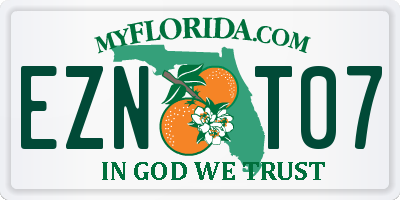 FL license plate EZNT07