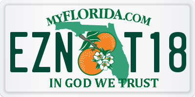 FL license plate EZNT18